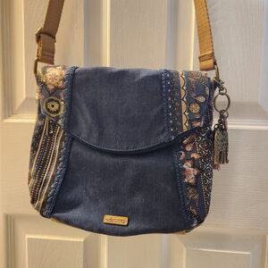 Sakroots Blue and Tan Crossbody Bag
